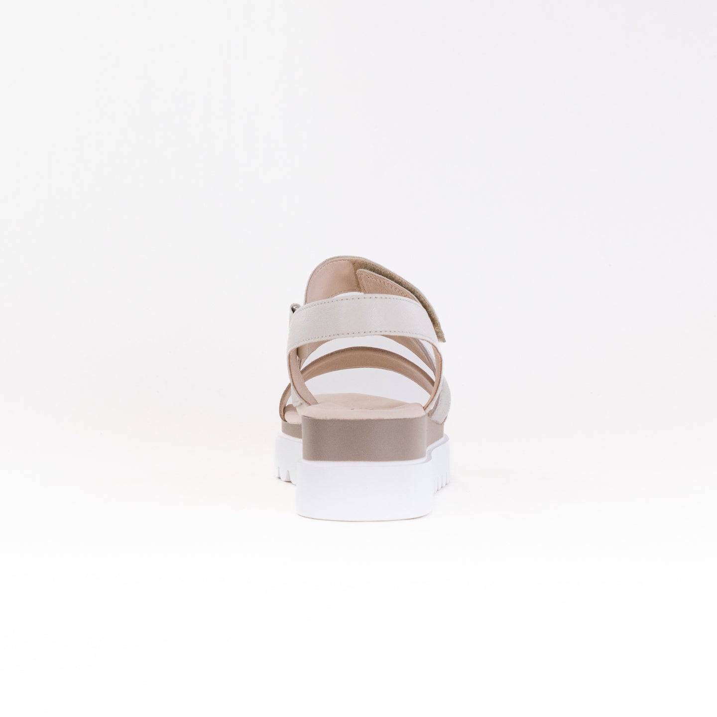 Women's Gabor 24.610.62 White Metallic Combination Leather Wedge Sandals