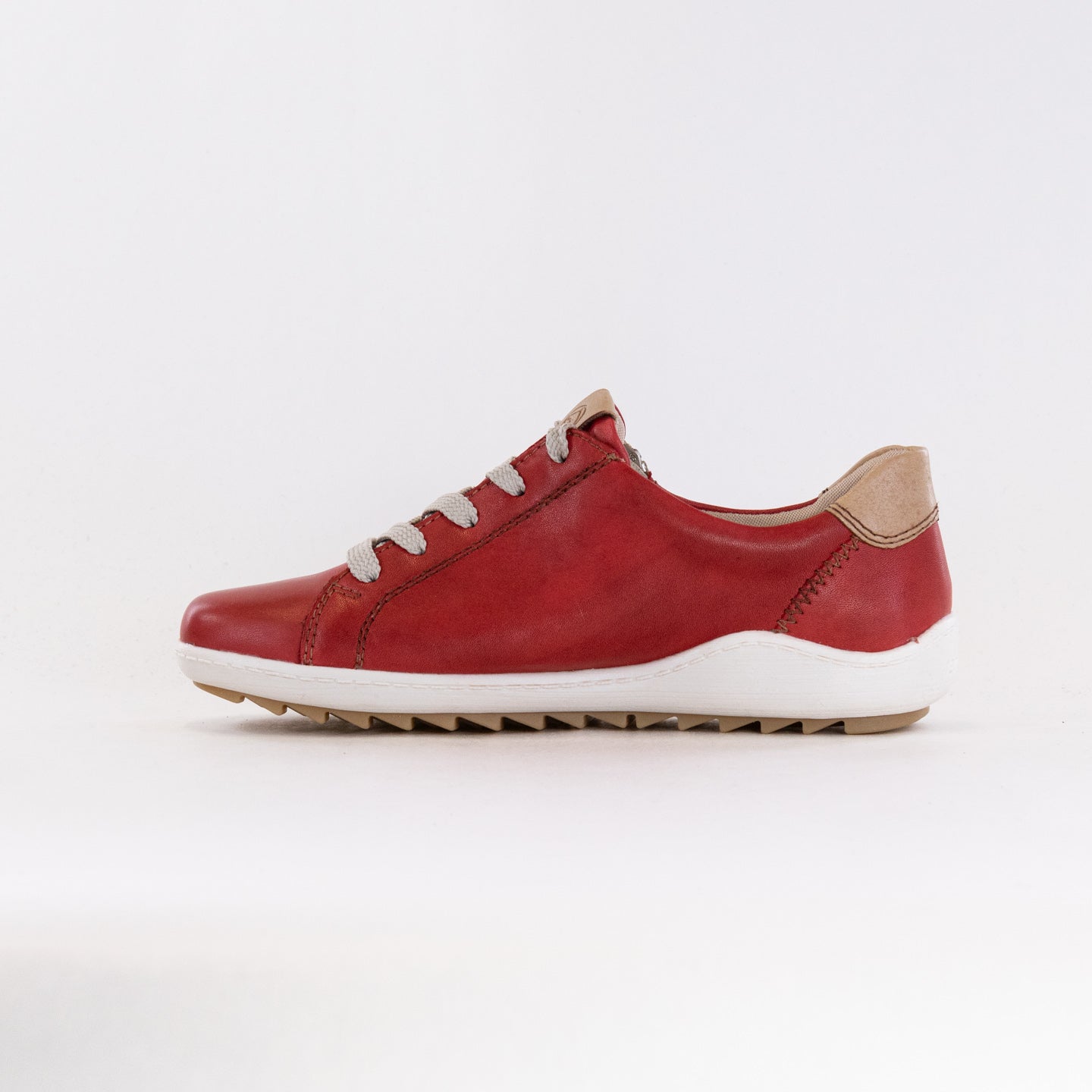 Women's Red Leather Rieker Liv R1426 Stylish Sneakers