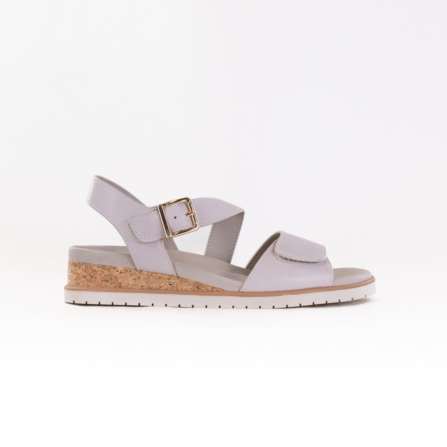 Ziera Vamsy Women's Leather Platform Wedges in Almond with Almond Sole