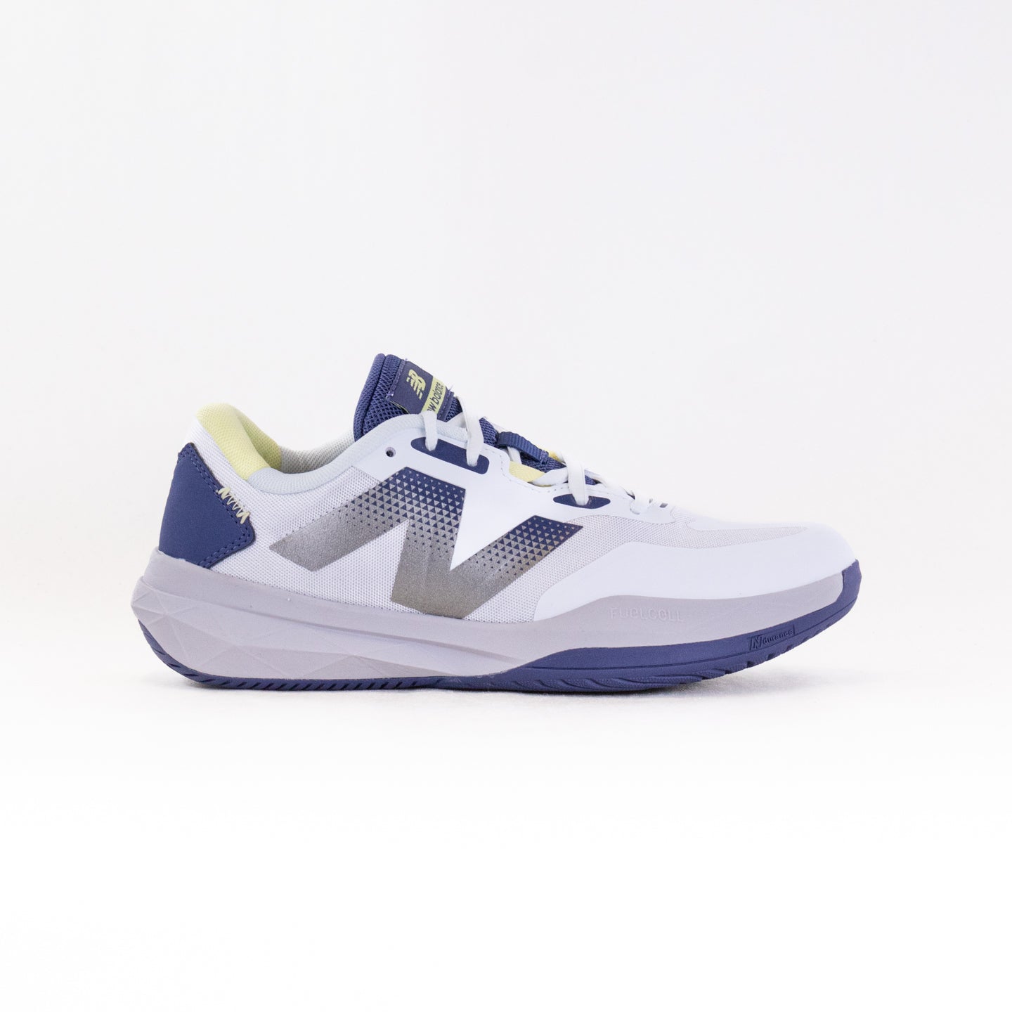 Unisex New Balance White/Blue Tennis Shoes for Hard Courts