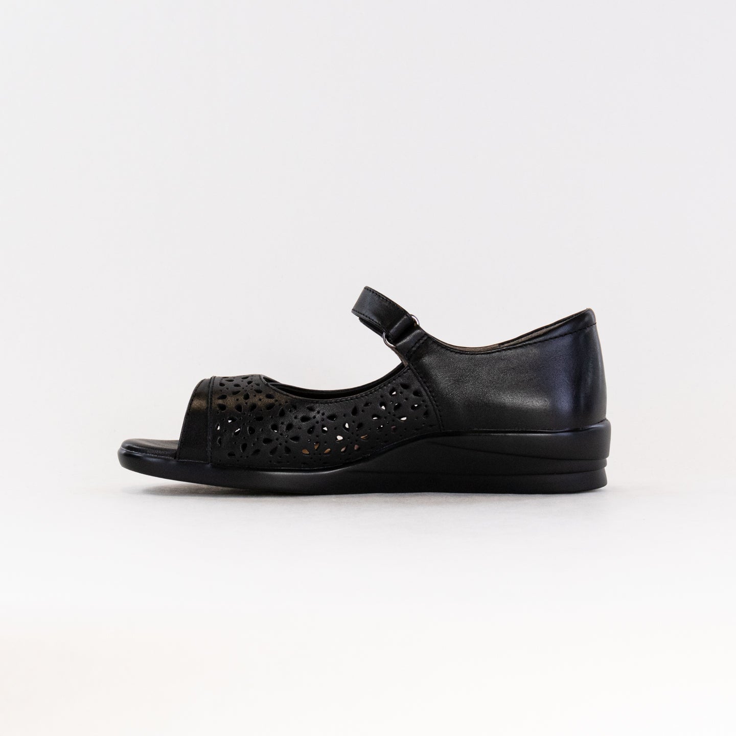 Ziera Women's Black Daffodil Comfortable Leather Sandals