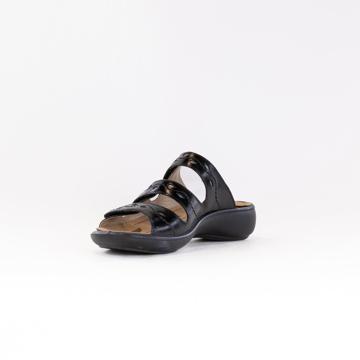 Women's Black Romika Ibiza 66 Comfortable Slide Sandals