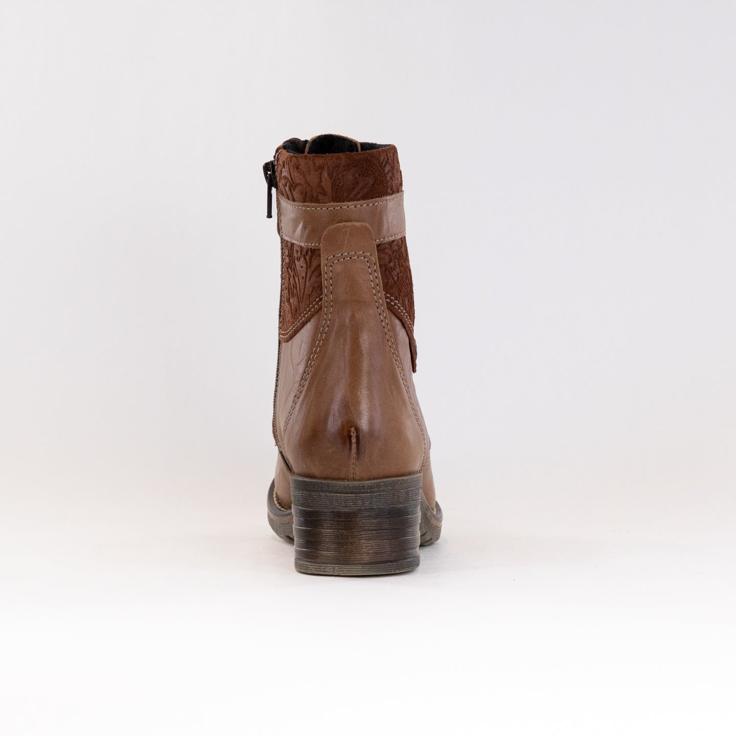 Women's Dromedaris Kara Print Saddle Pattern Short Padded Lace - Up Boots