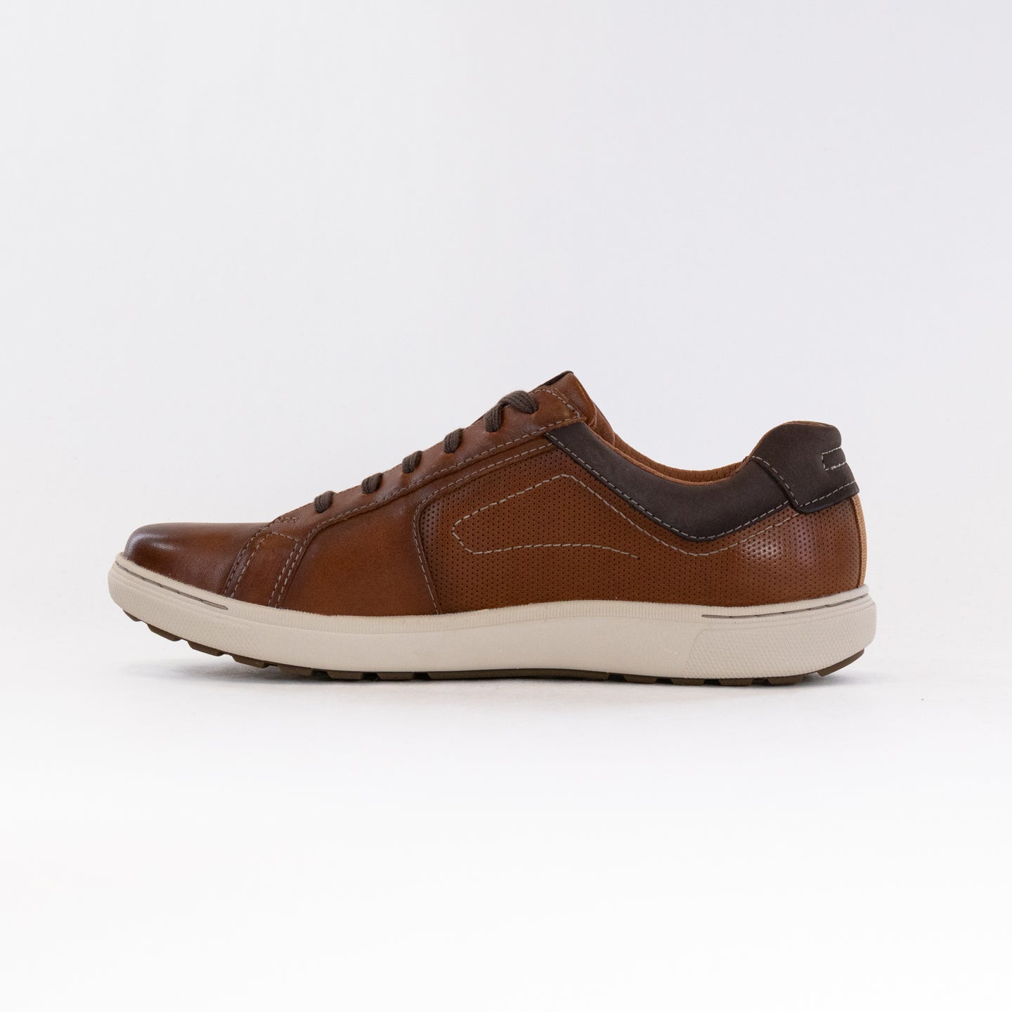Men's Tan Leather Clarks Mapstone Lace-up Casual Sneakers