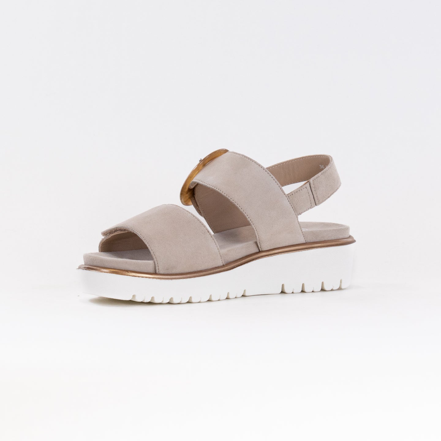 Women's Ara Bridgeport Sandal in Sand Kid Suede with Comfort Features