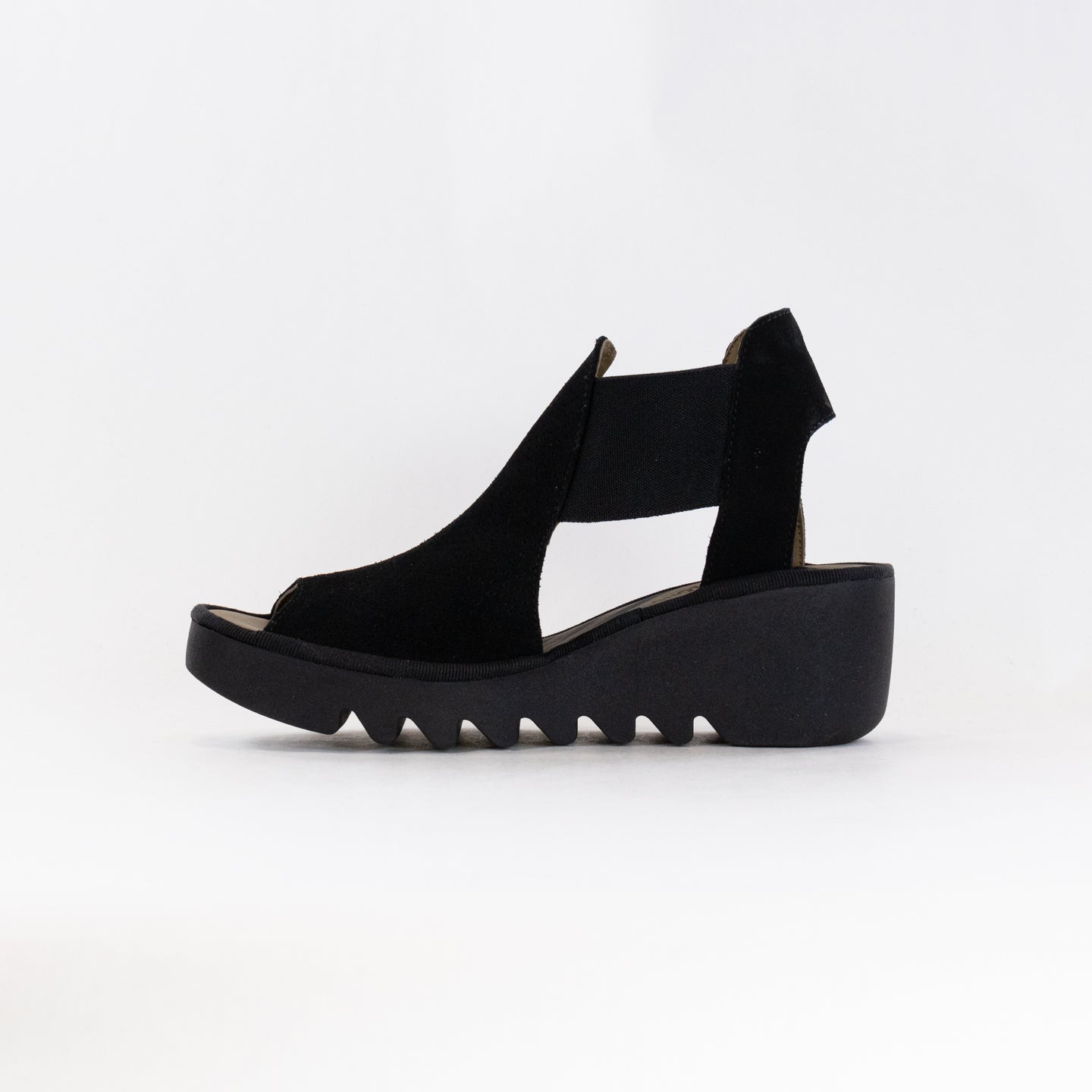 Fly London Women's Black BIGA412FLY Premium Wedge Sandals