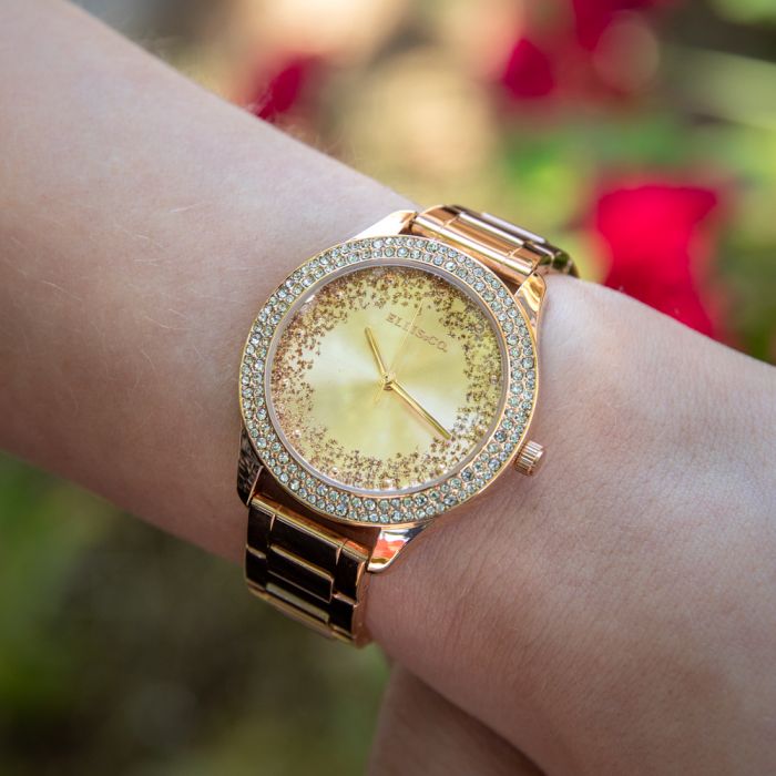 Ellis & Co Eva Glitz Rose Gold Plated Women's Fashion Watch