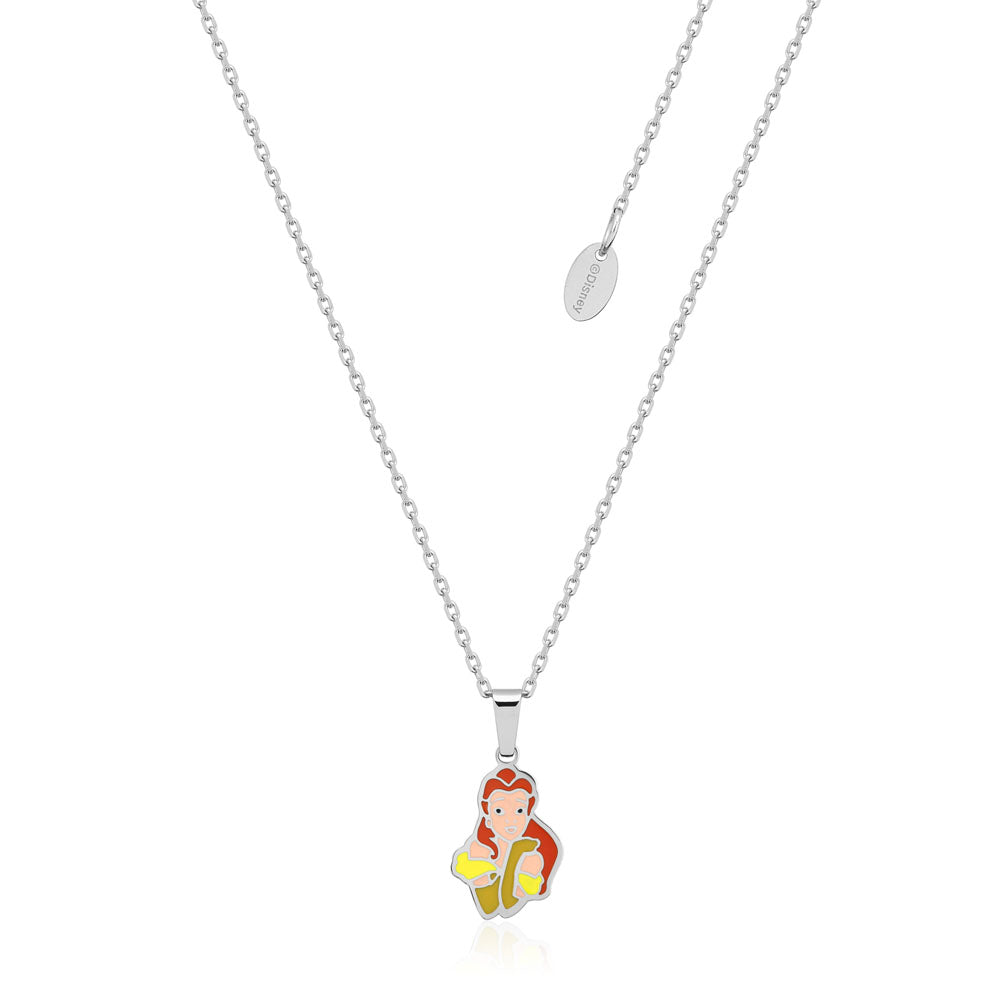High - Quality Disney Stainless Steel Beauty And The Beast Princess Belle Pendant with Adjustable 40+7cm Chain