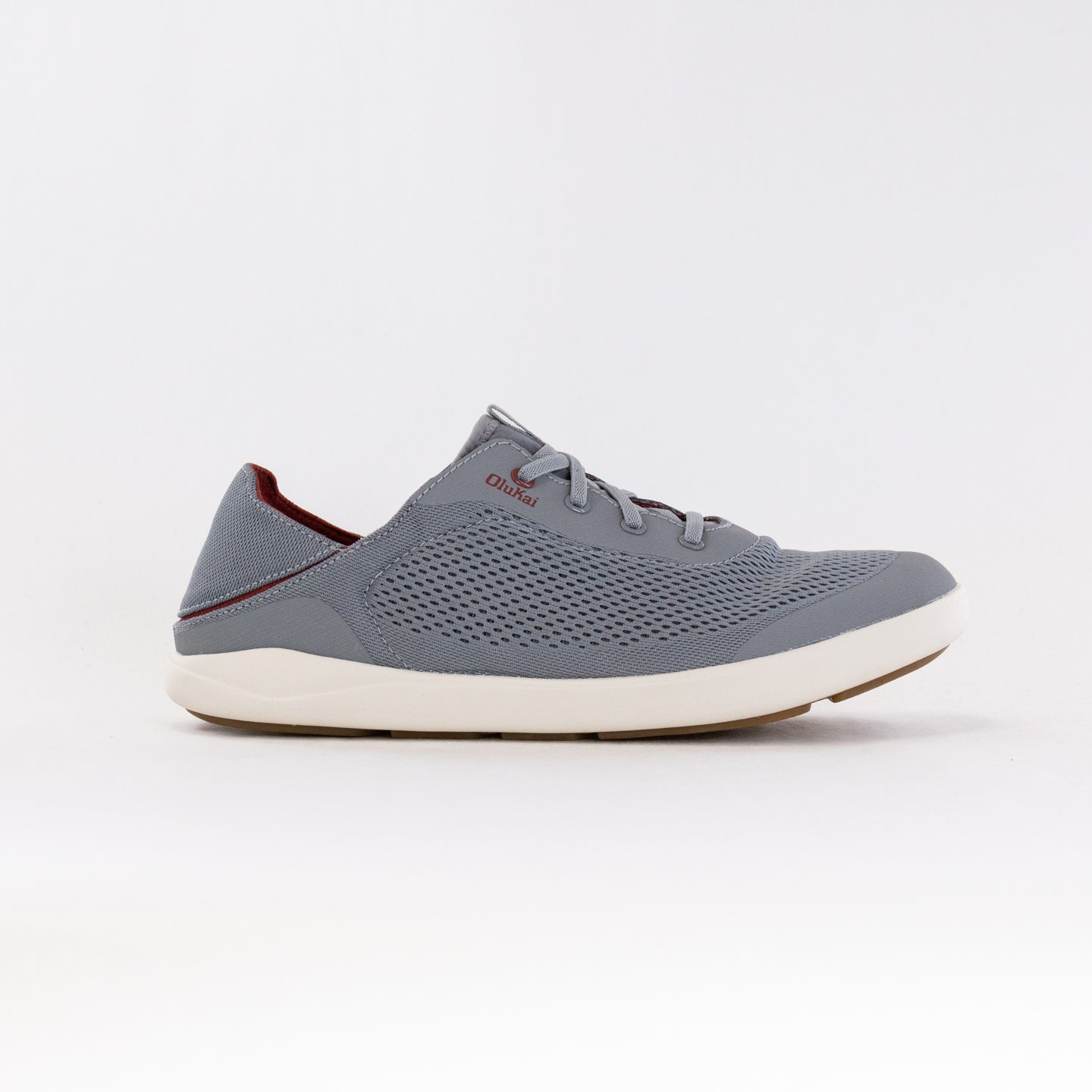 Olukai Men's Moku Pae Water-Ready Boat Shoes in Poi/Red Ochre Color