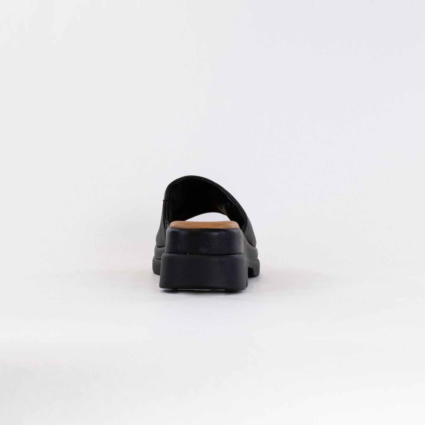 Spring Step Women's Fireisland Black Leather Slip-On Platform Sandals