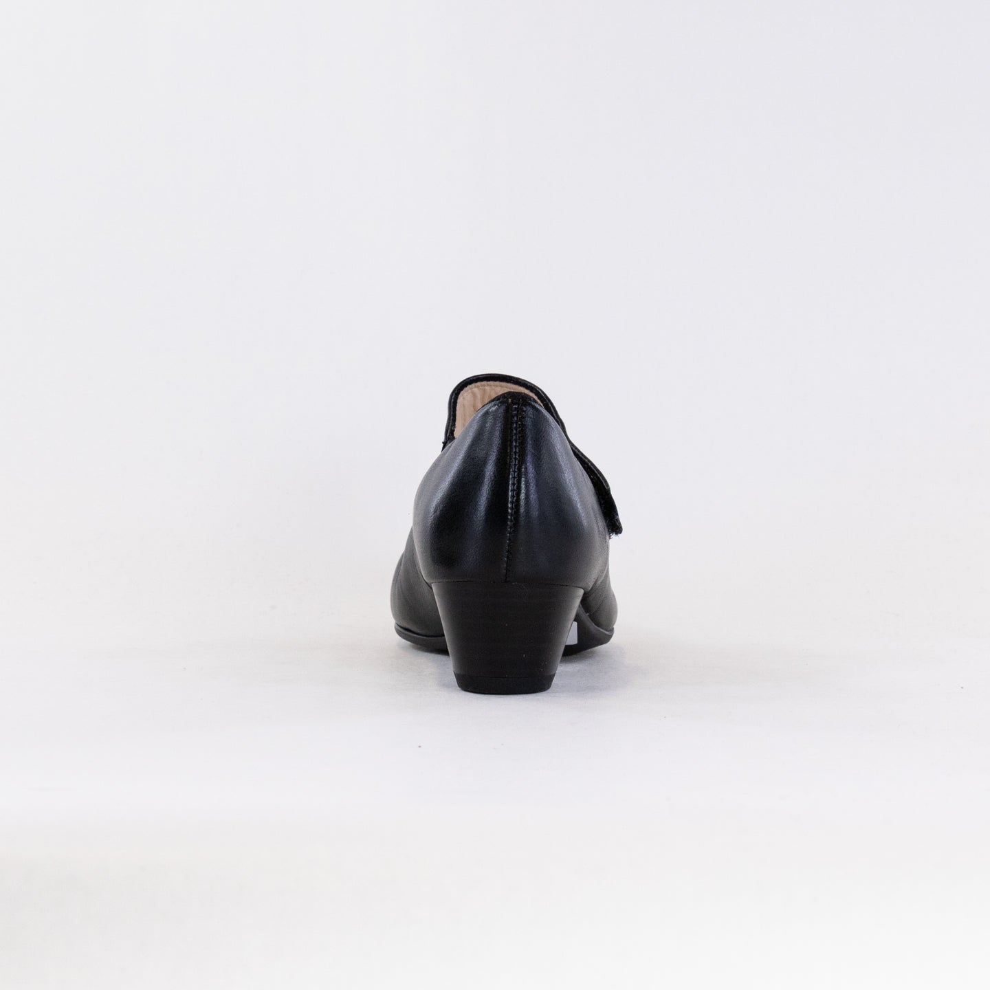 Women's Ara Calico II Black Leather Flattering Asymmetrical Mary Jane Pumps