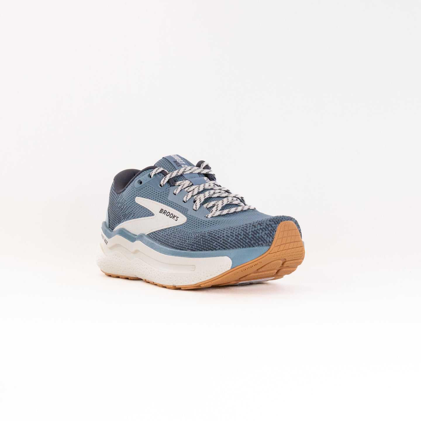 Women's Brooks Ghost Max 2 Road Running Shoes in Citadel, Coconut, and Biscuit Colors