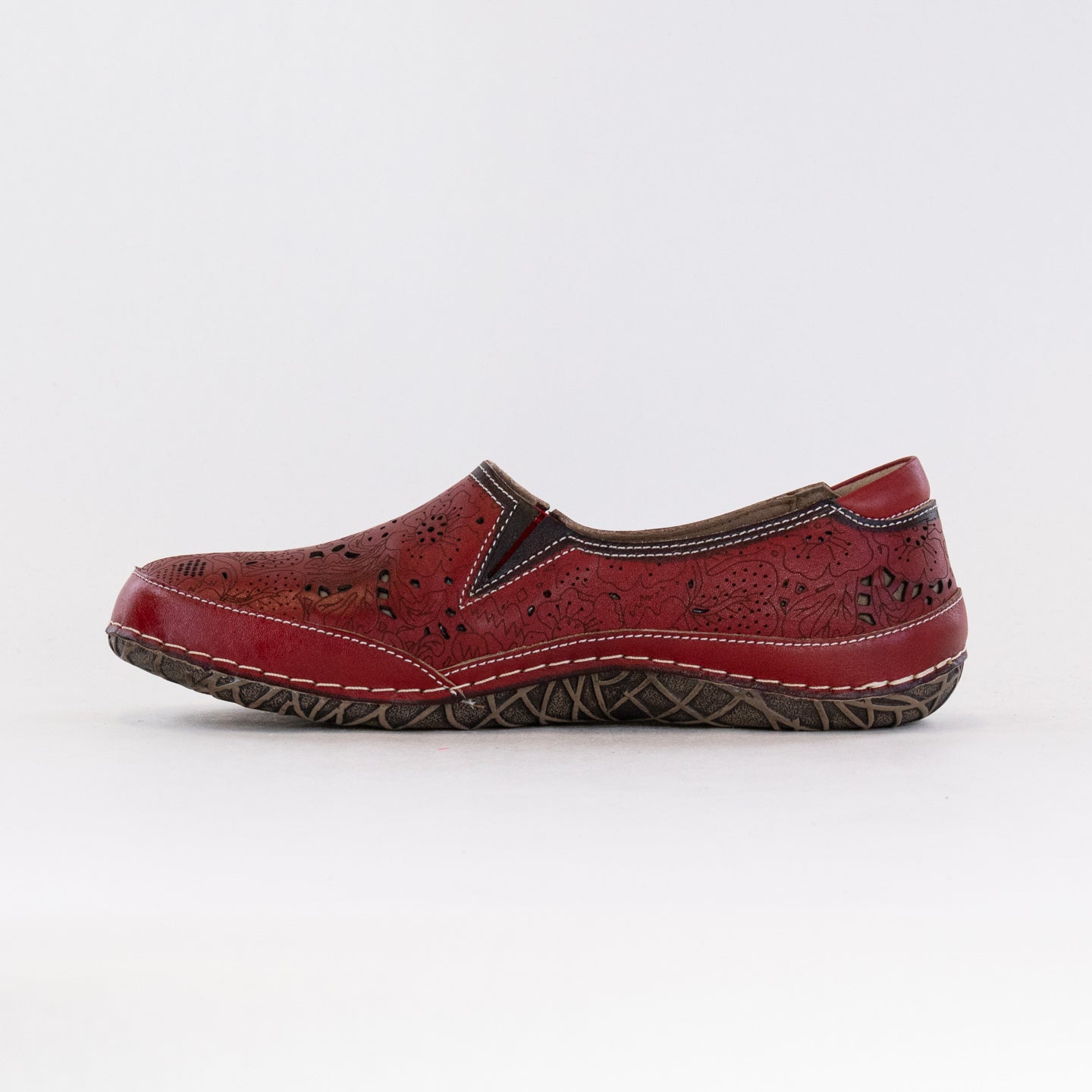 Spring Step L'Artiste Women's Libora Red Leather Loafers - Fashionable Hand - Painted Footwear
