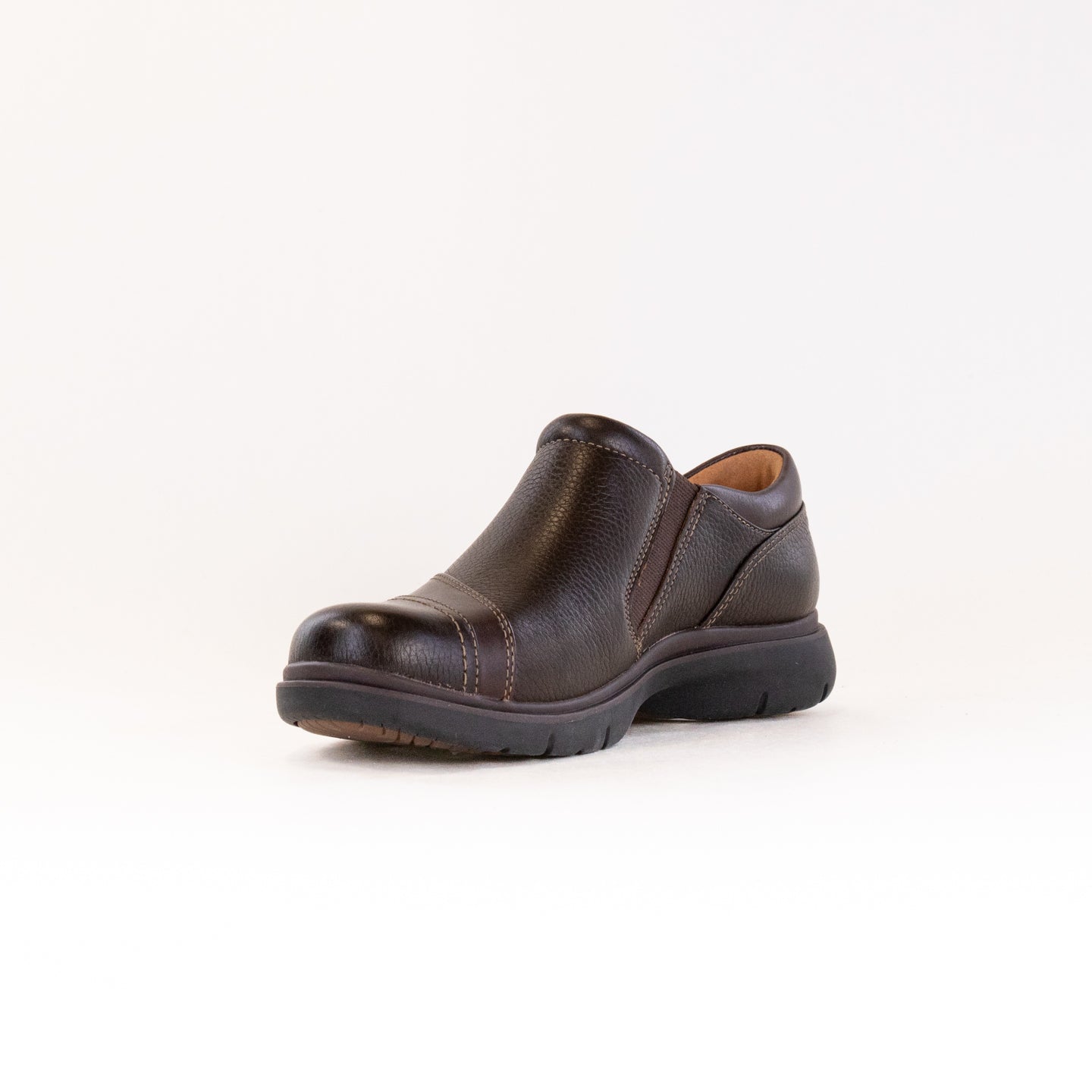 Clarks Women's Certina Pure - Stylish Dark Brown Leather Casual Shoes