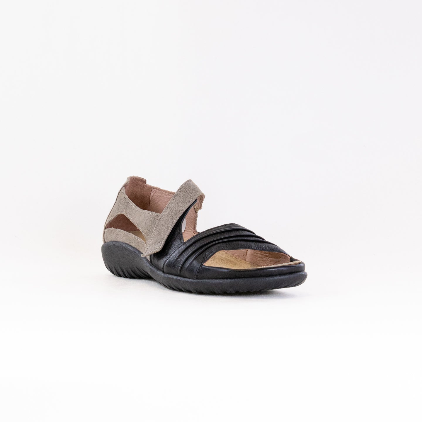 Naot Women's Papaki Sandals - Speckled Beige & Soft Black Leather