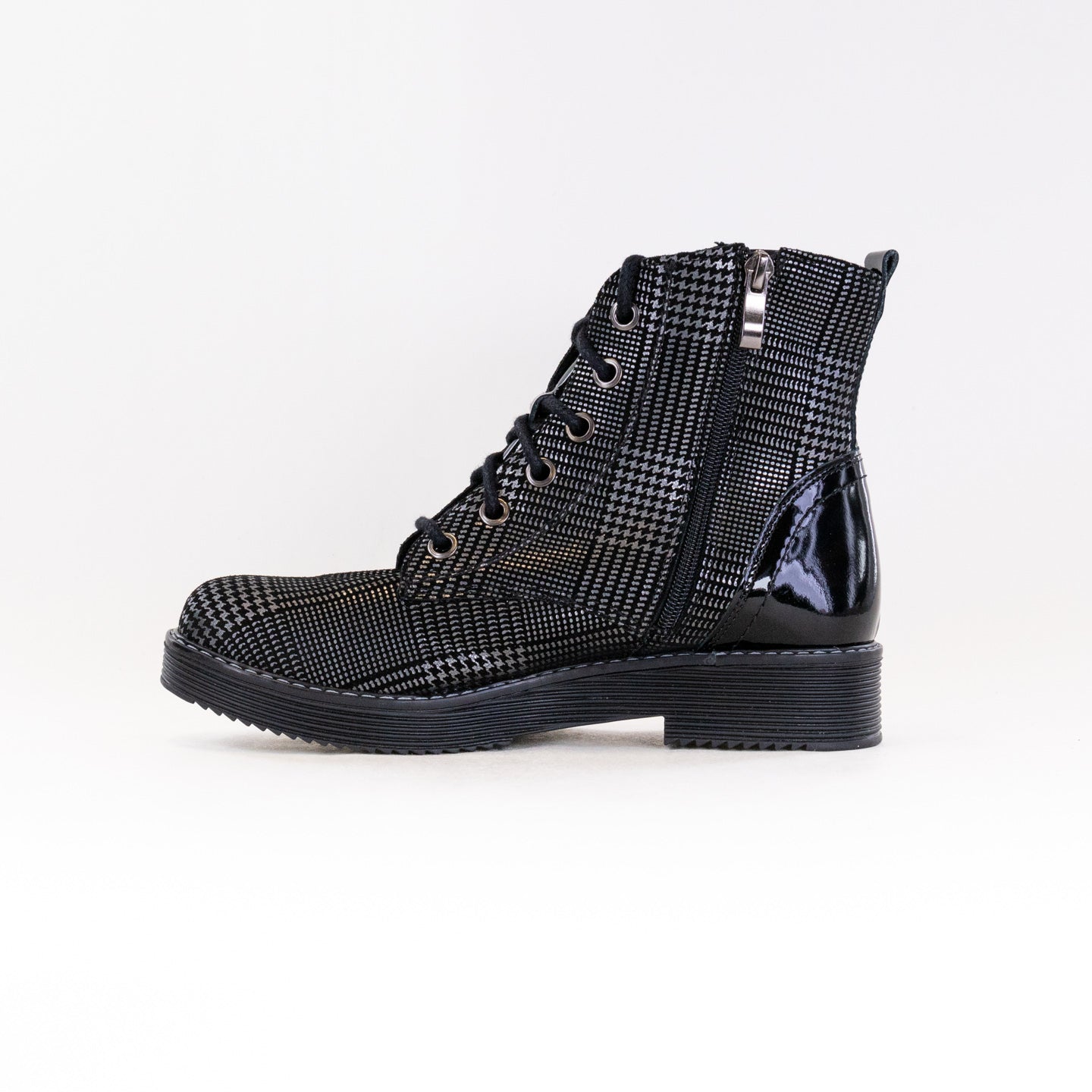Stylish V-Italia 514 Women's Gray/Black Nubuck Short Boots