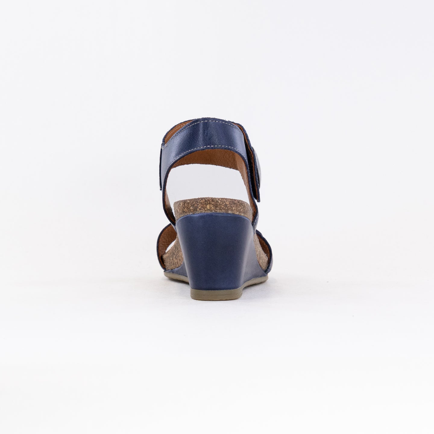 Women's Dark Blue Taos Carousel 3 Fine Italian Leather Wedge Sandals