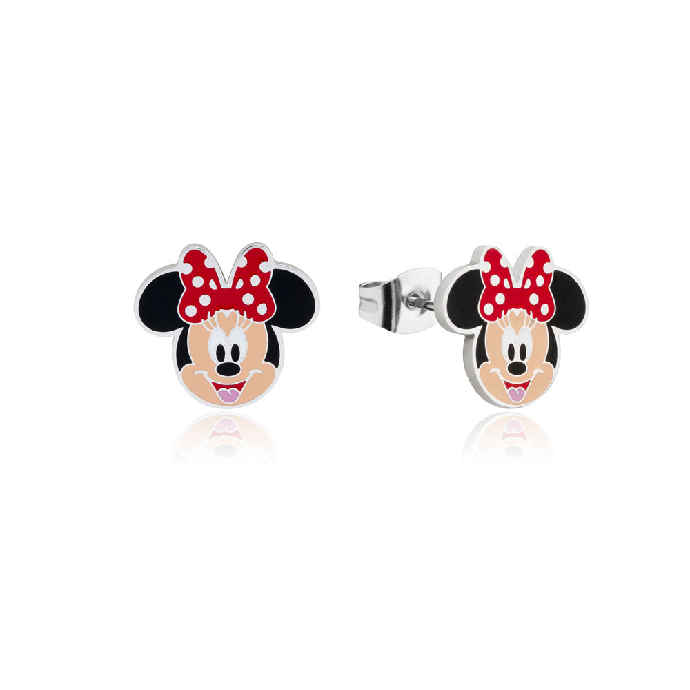 Charming Disney Stainless Steel Minnie Mouse Stud Earrings for Fans