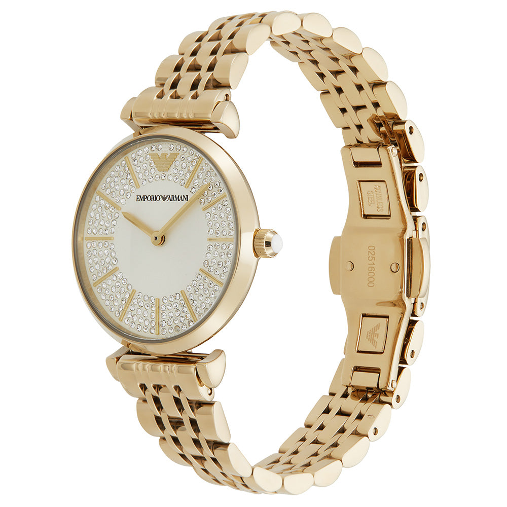 Emporio Armani Luxury Gold-Tone Stainless Steel Gianni T-Bar Men's Watch AR11608