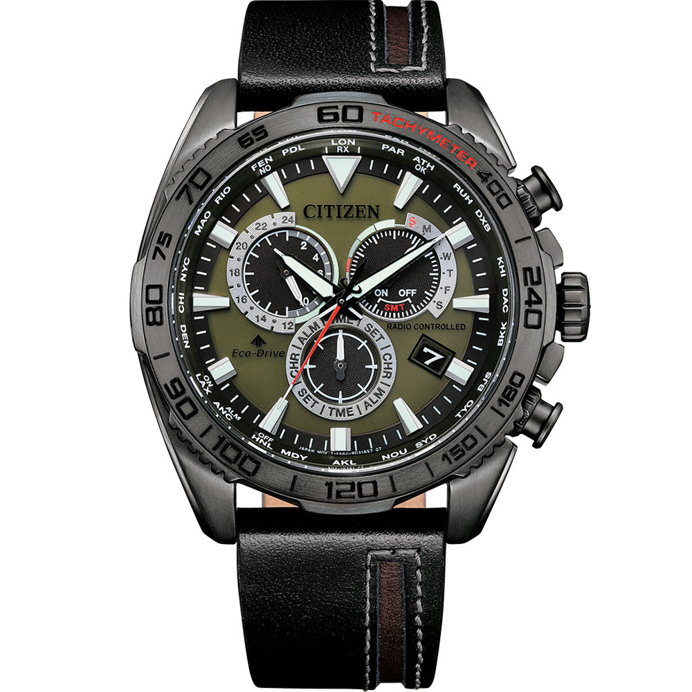 Citizen Eco - Drive Promaster Land CB5037 - 17X with Premium Leather Strap