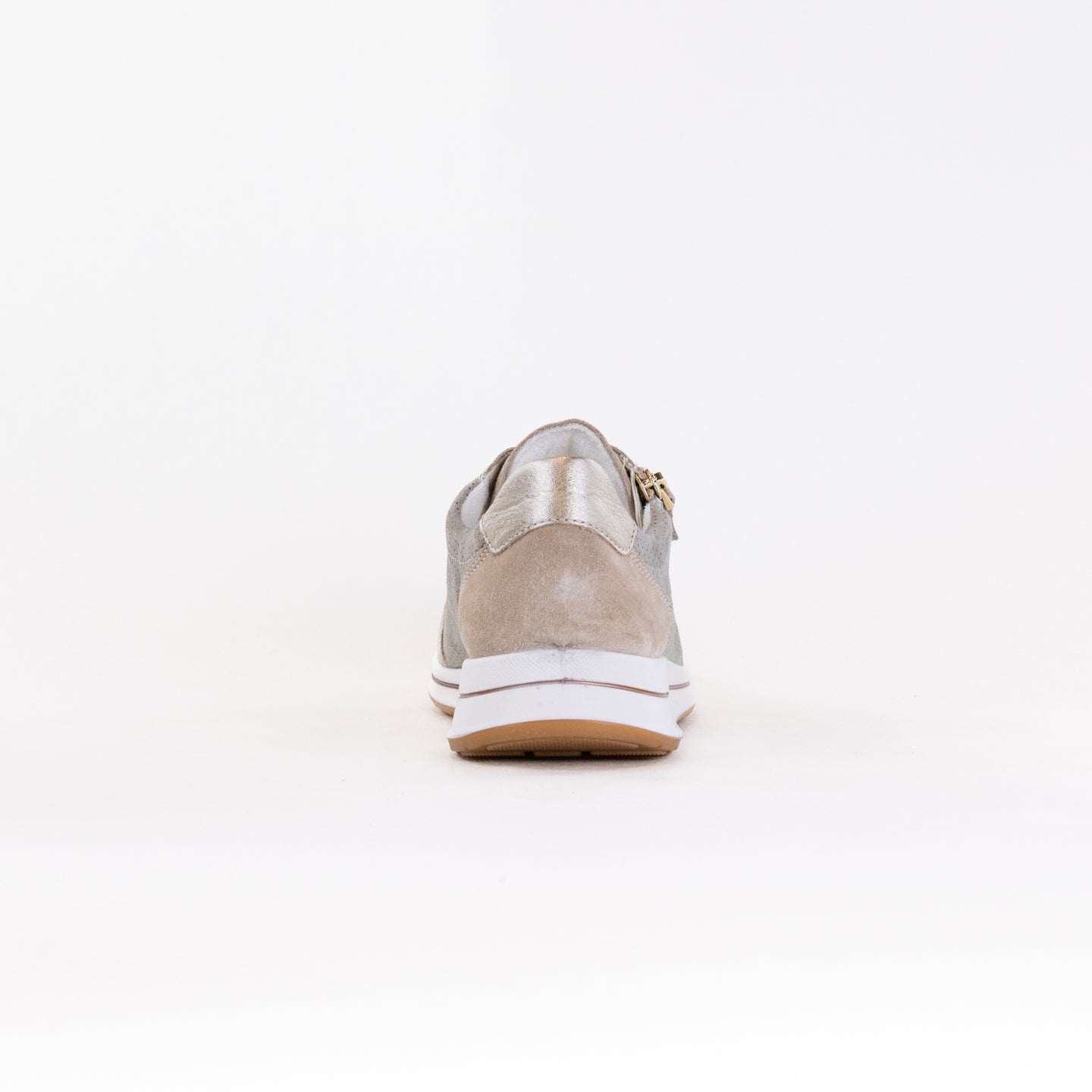 ARA Oleanna Women's Sand-colored Side Zip Lace Comfortable Sneakers