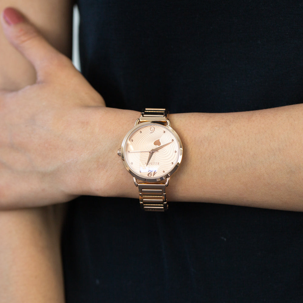 Ellis & Co Women's 'Milana' Rose Gold Plated Watch with Larger Dial