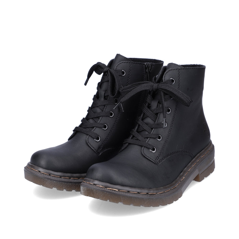 Stylish Women's Black Rieker Paris 40 Boots with Solid Support