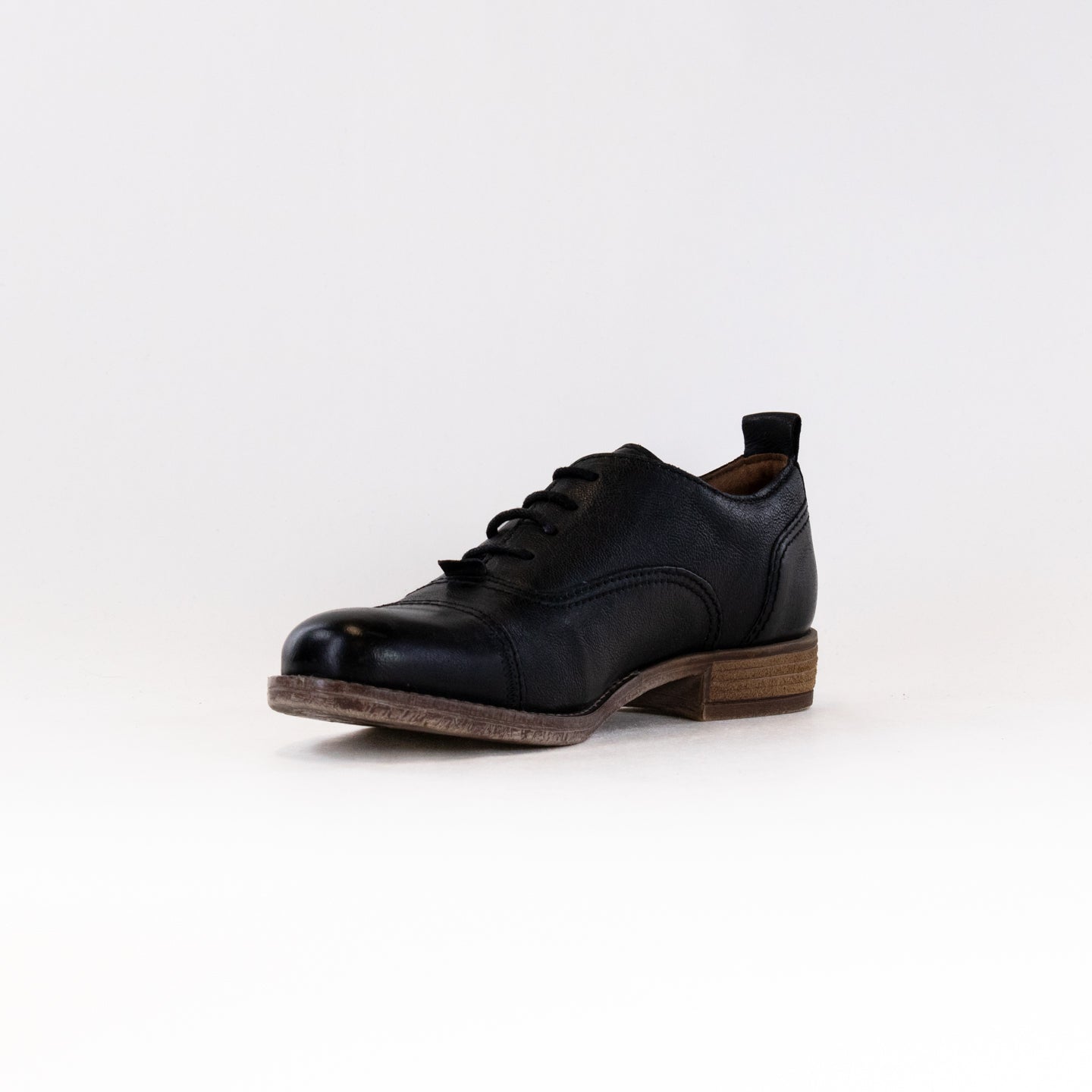 Josef Seibel Women's Sienna 85 Black Washed Leather Women's Fashionable Cap - Toe Brogue Shoes
