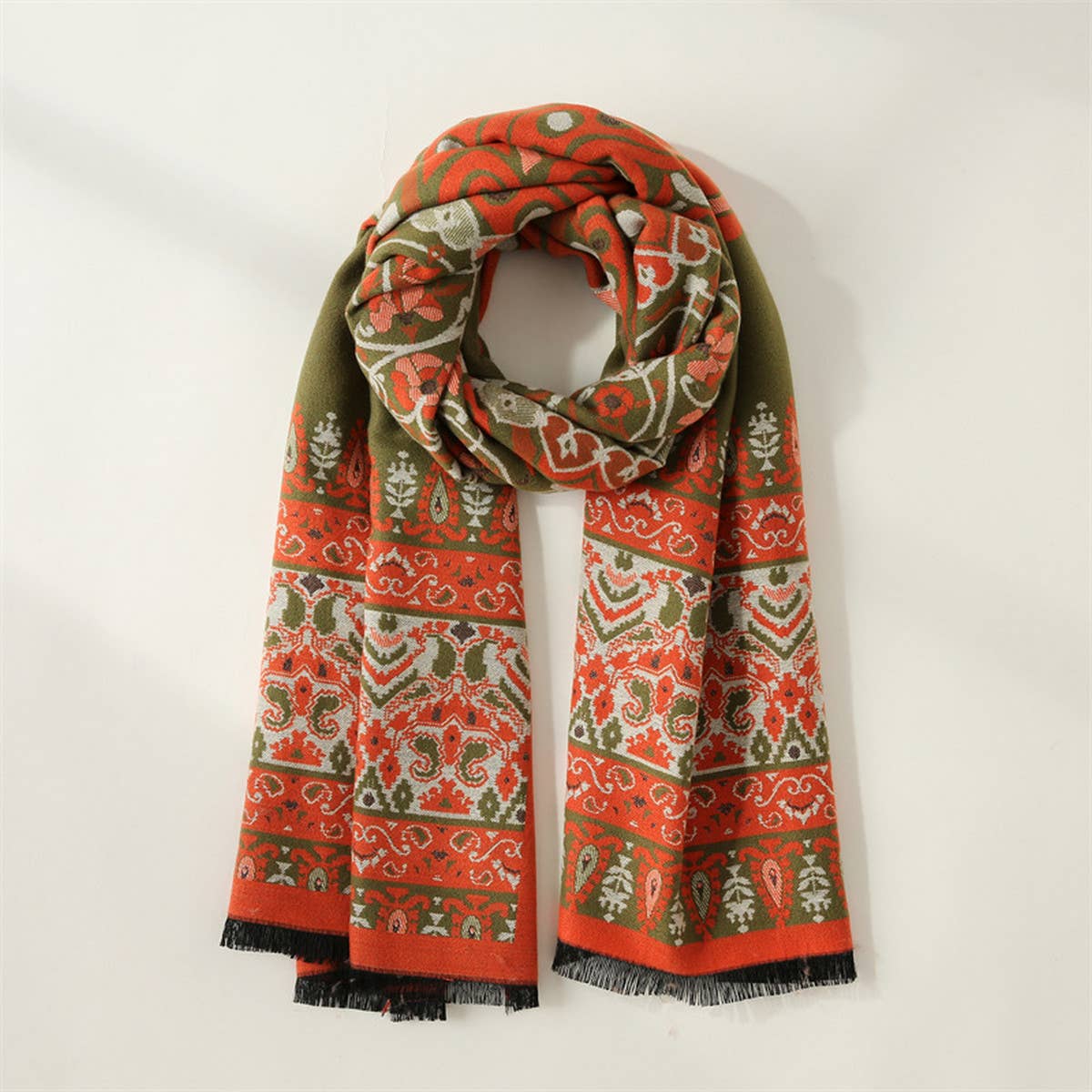 Accity Stylish Printed Faux Cashmere Warm Scarf for All Seasons