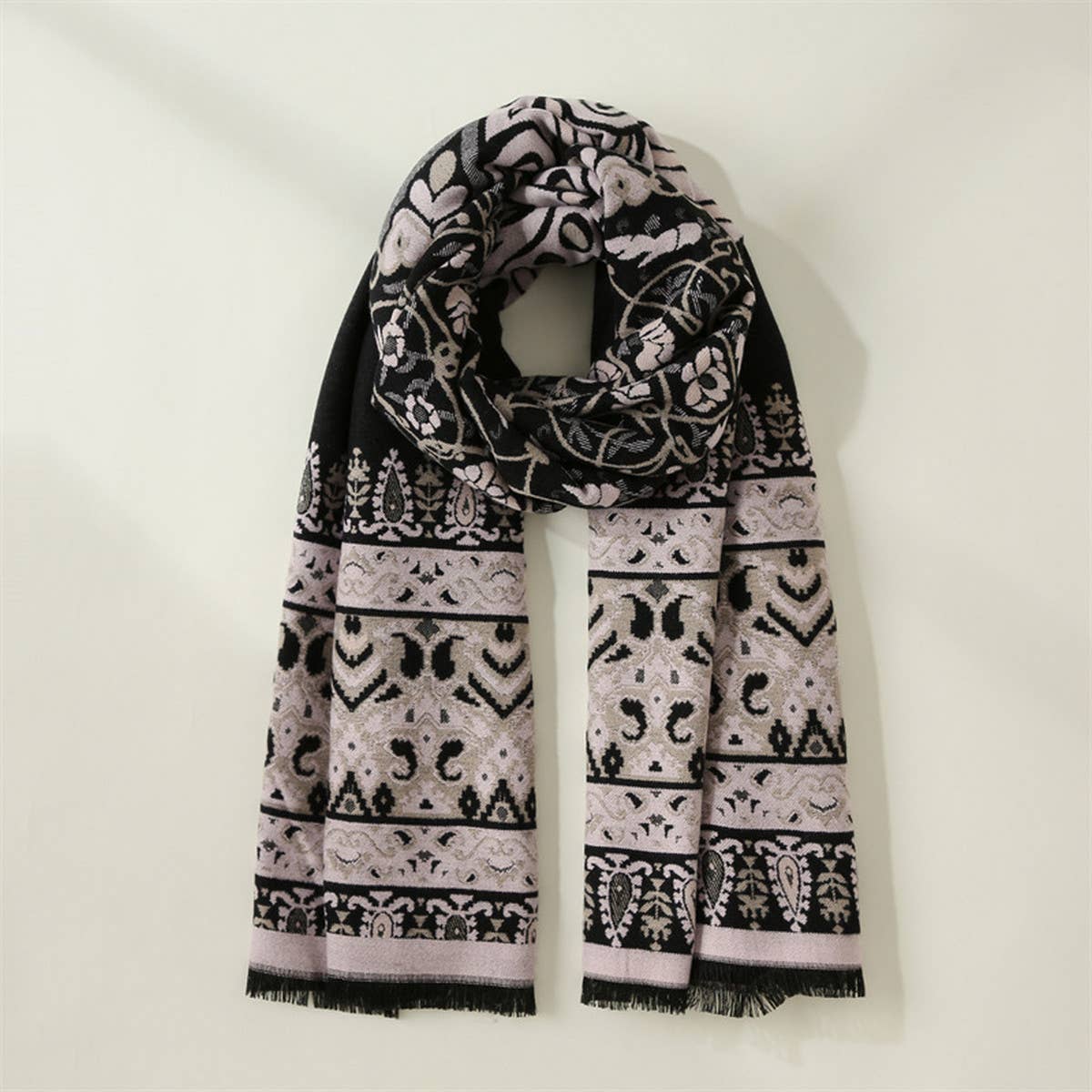 Accity Stylish Printed Faux Cashmere Warm Scarf for All Seasons