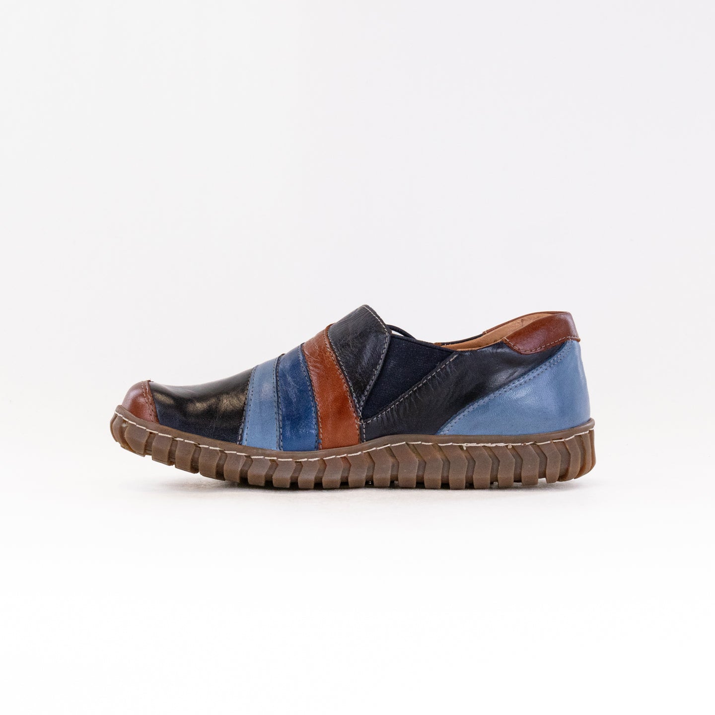 Spring Step Women's Neeta Navy Multi - Colored Leather Comfortable Shoes