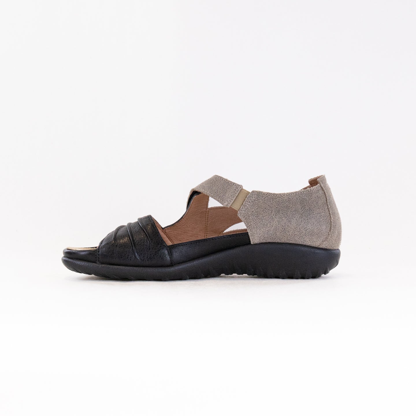 Naot Women's Papaki Sandals - Speckled Beige & Soft Black Leather