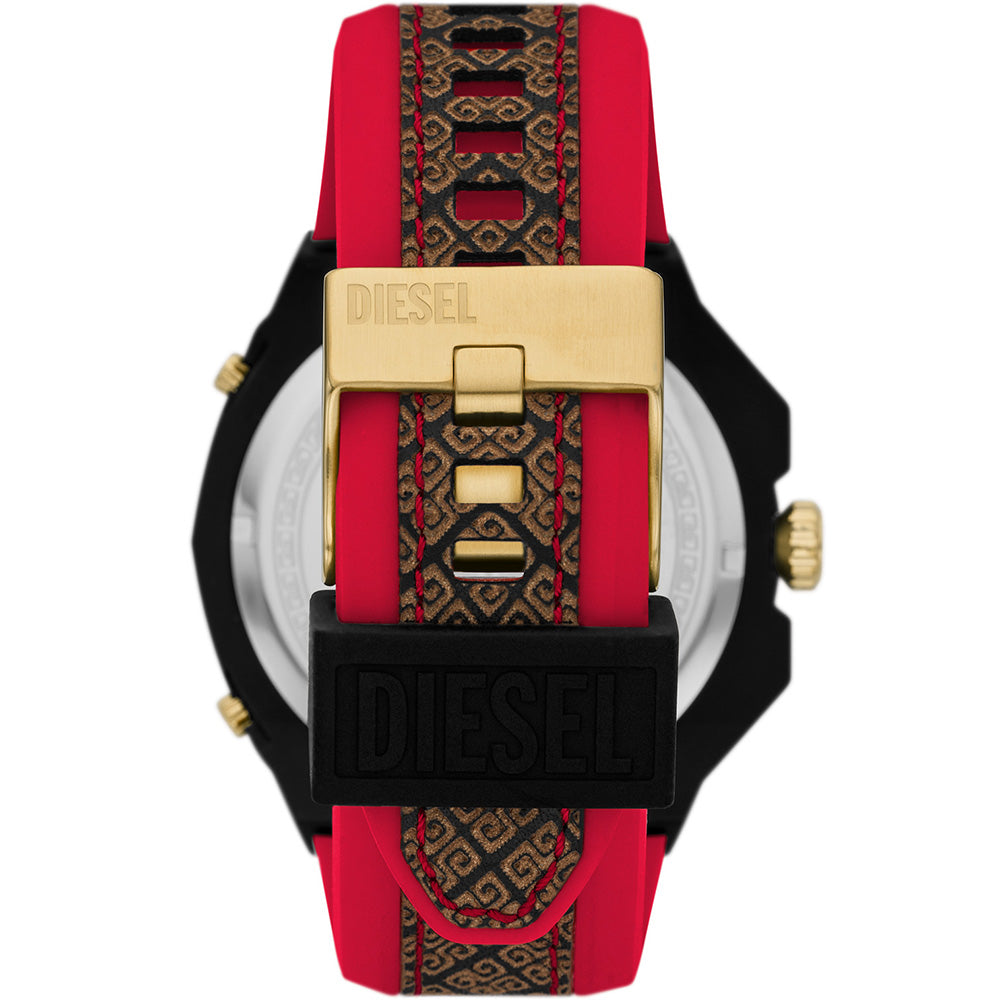 Diesel DZ4618 Black Nylon Framed Limited - Edition Watch with Gold & Red Accents