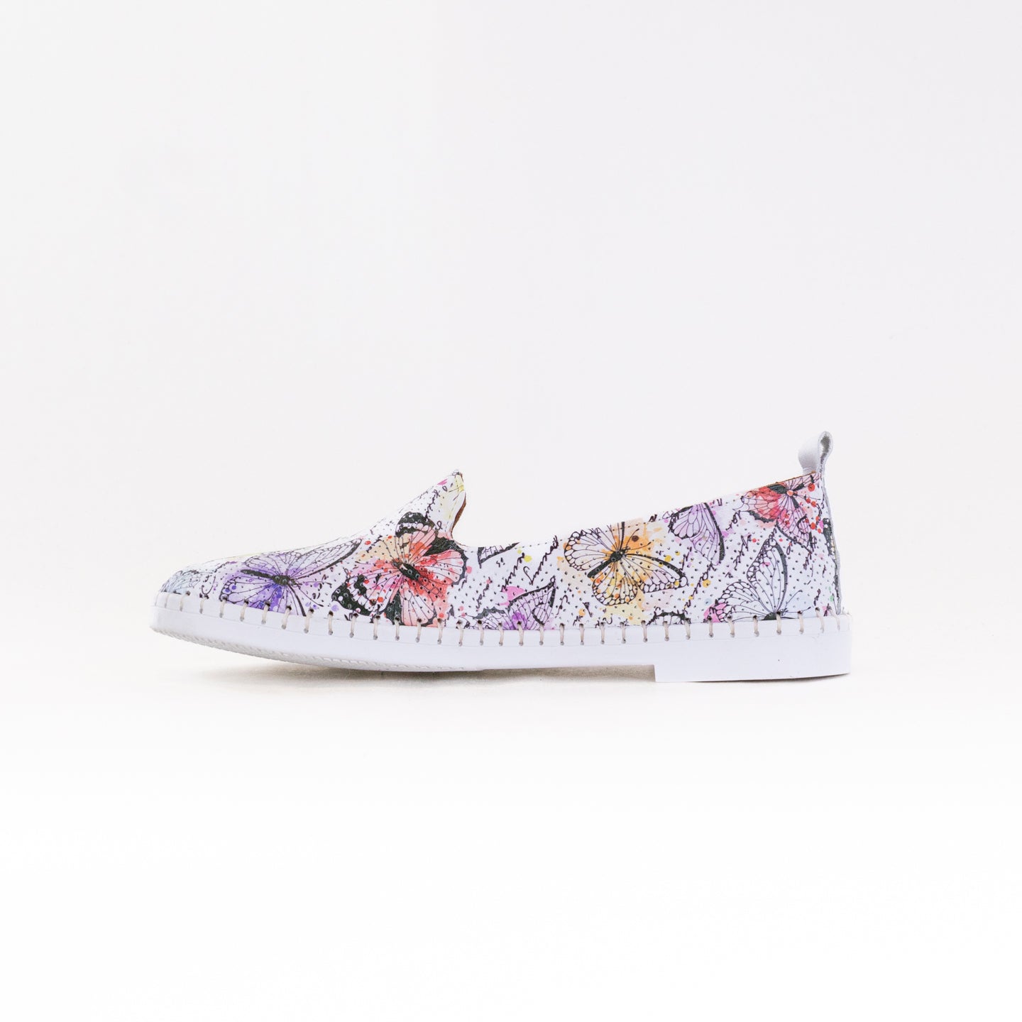 Spring Step Women's Flat Leather Carraway Shoes in Purple Multi Color
