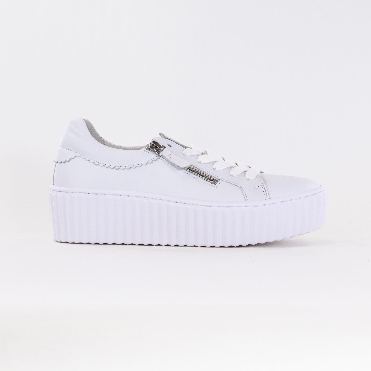 Gabor Women's White/Ice Platform Lace - Up Sneakers with Zippered Panels (Model 43.200.21)