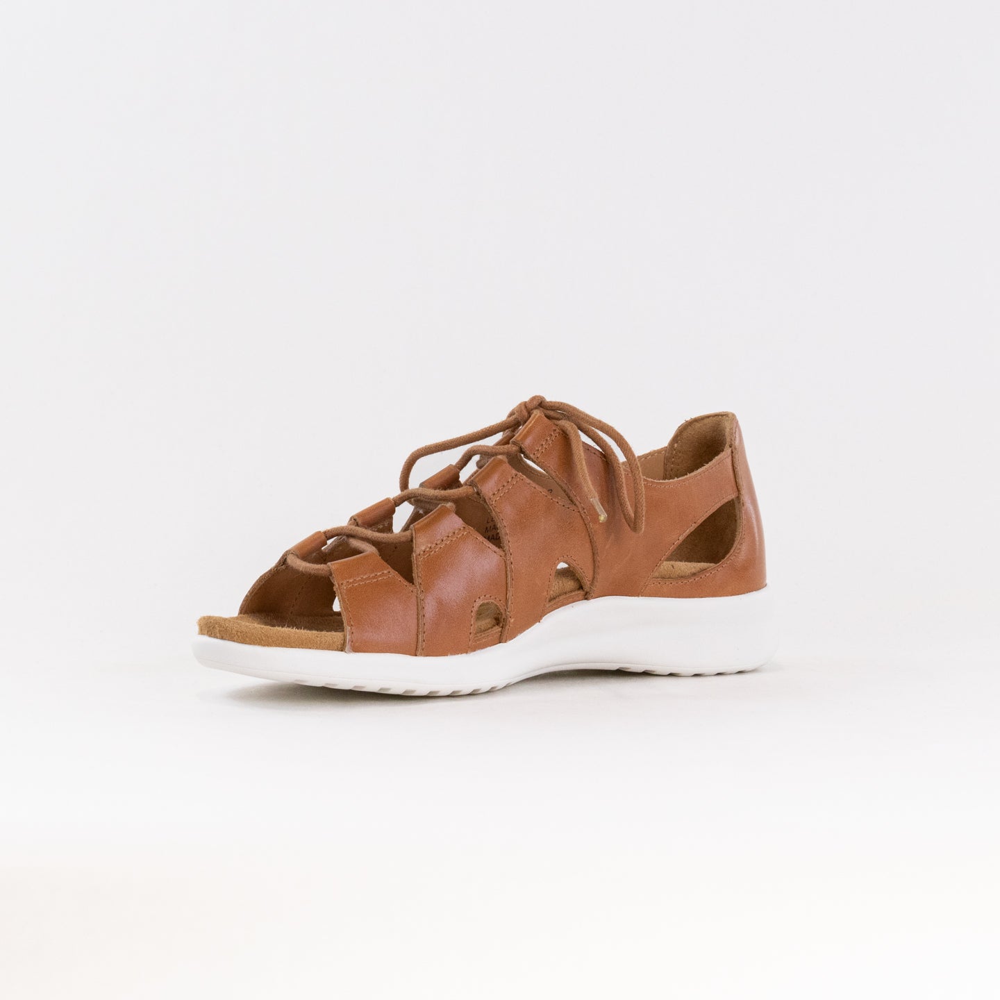 Women's Tan Ziera Barnett Leather Lace-up Sandals with Removable Footbed