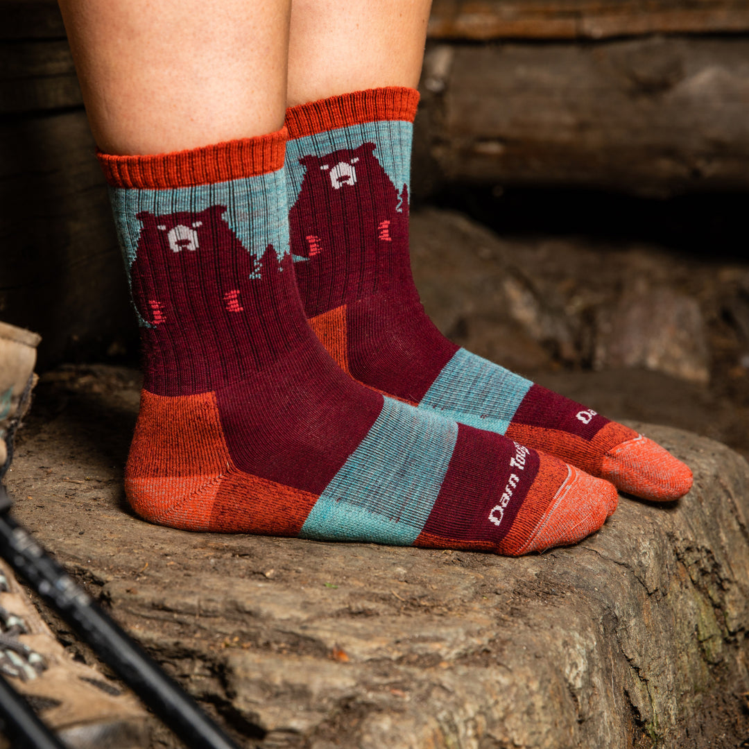 Darn Tough Women's Burgundy Micro Crew Hiking Socks - Style 1970