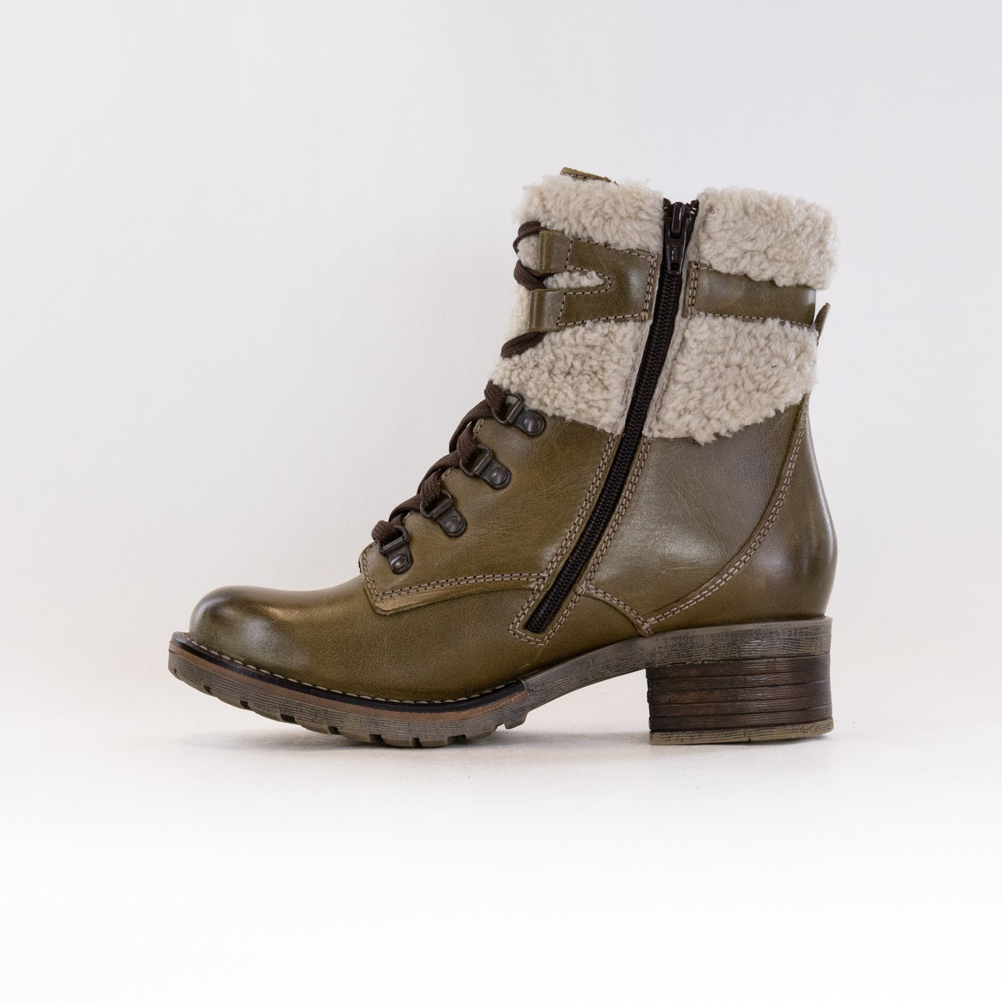 Olive Women's Dromedaris Kara Shearling Lace - Up Boots