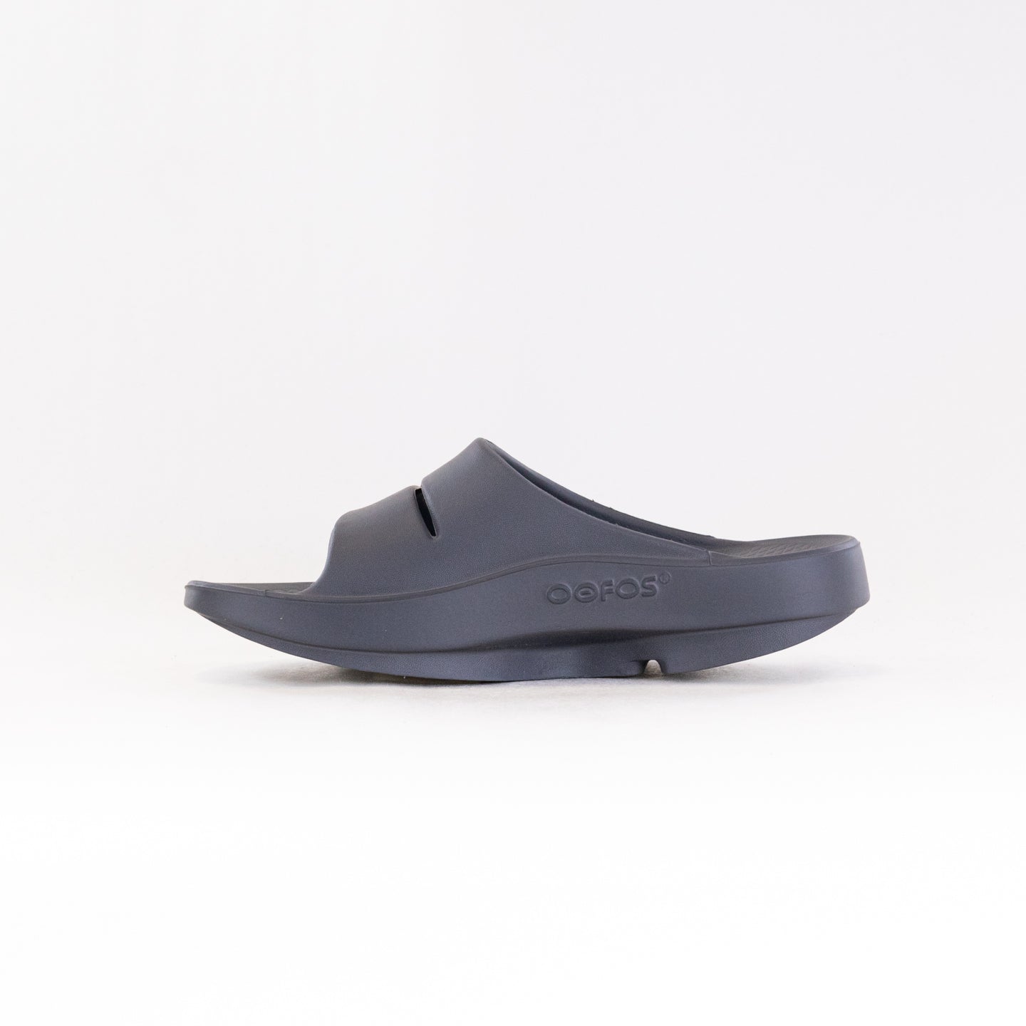 Unisex OOFOS OOahh Slide Sandal in Slate Color for Enhanced Comfort