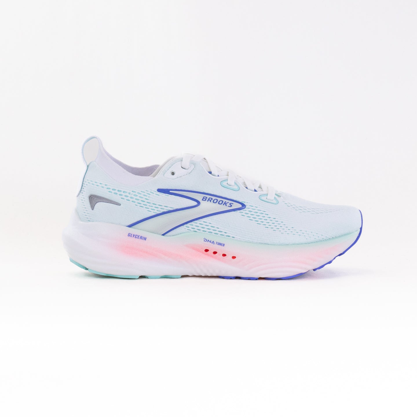 Women's Brooks Glycerin 22 Running Shoes - White/Limpet Shell/Amparo Blue