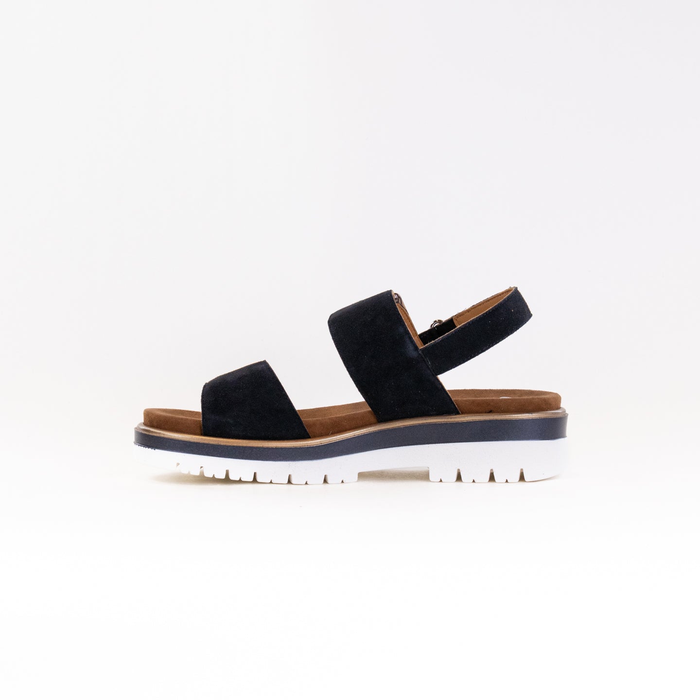 Navy Kid Suede Women's Ara Marbella Triple - Adjustable Comfort Sandals