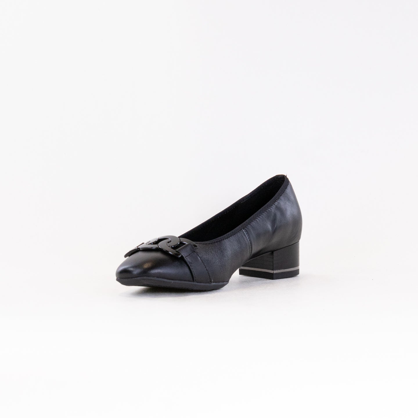 ARA Women's Elegant Black Leather Gallant Pumps