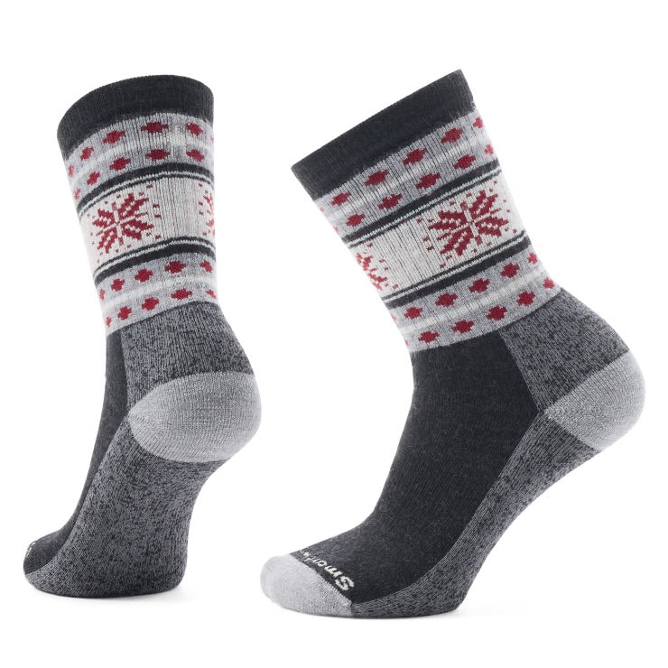 Charcoal Everyday Cozy Snowflake Crew Socks for All - Day Comfort