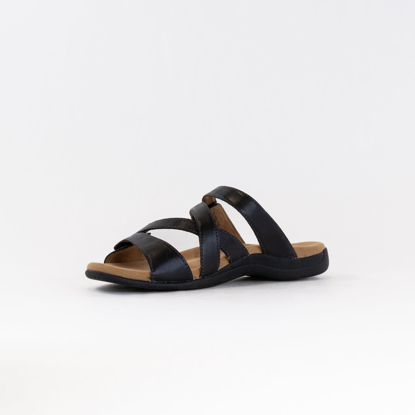 Taos Women's Double U Slide Sandals in Classic Black Color