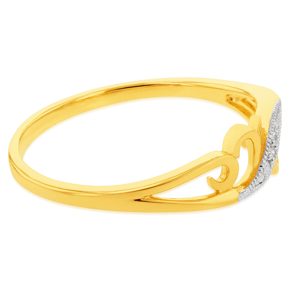 Exquisite 9 Carat Yellow Gold Diamond Engagement Ring for Modern Elegance