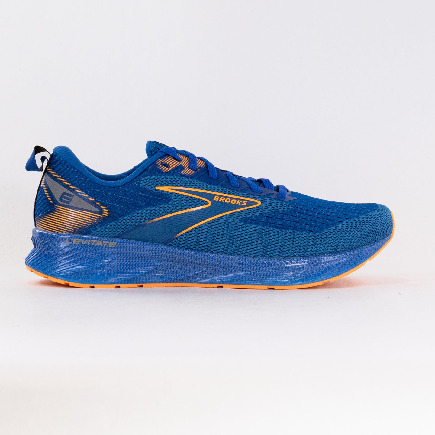 Men's Brooks Levitate 6 Running Shoes in Classic Blue/Orange