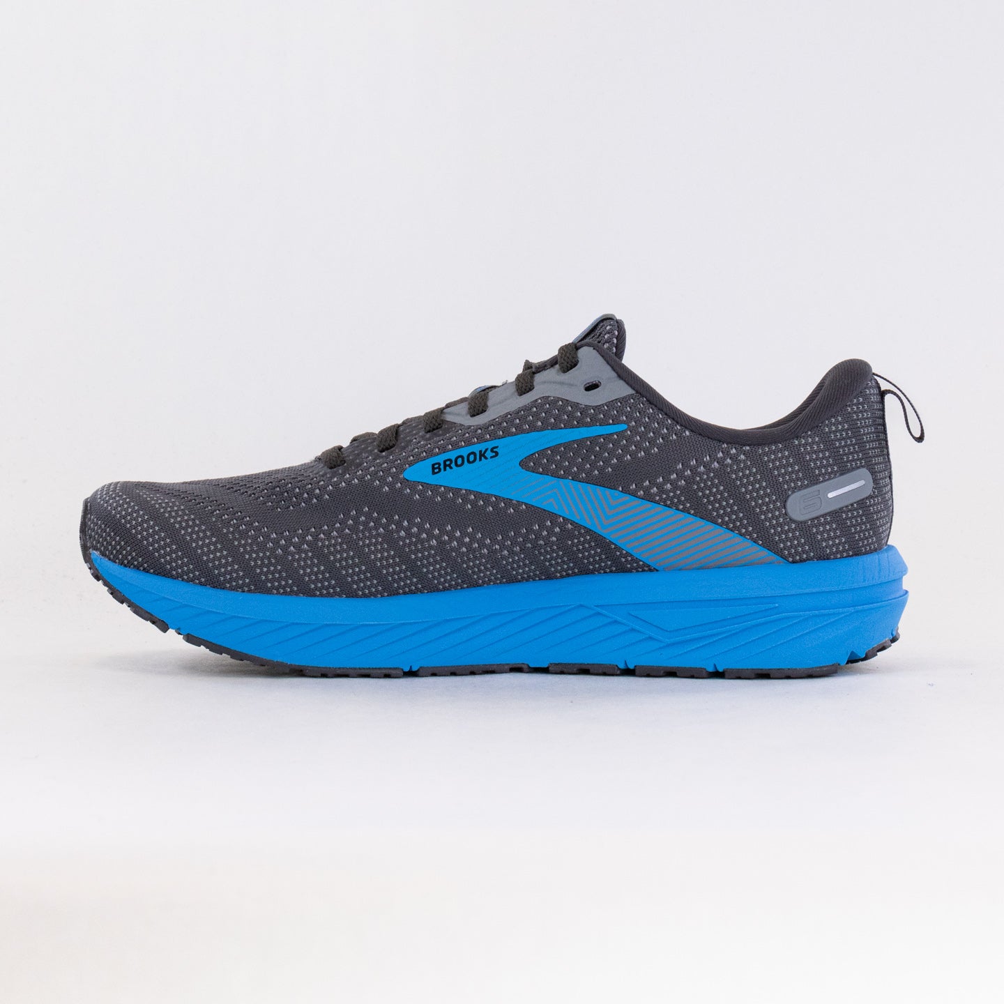 Men's Brooks Revel 6 Road - Running Shoes in Blackened Pearl and Blue Color Scheme