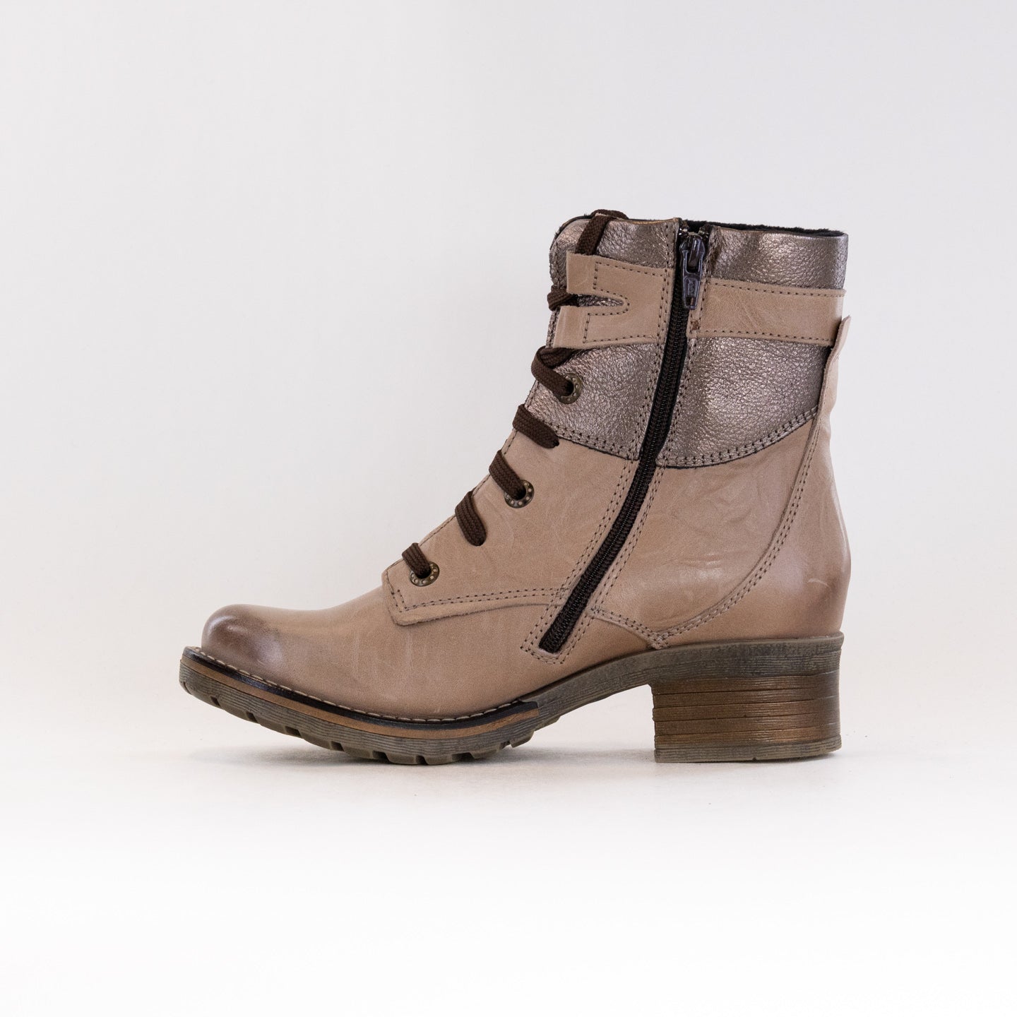 Women's Taupe Metallic Dromedaris Kara Metallic Boots