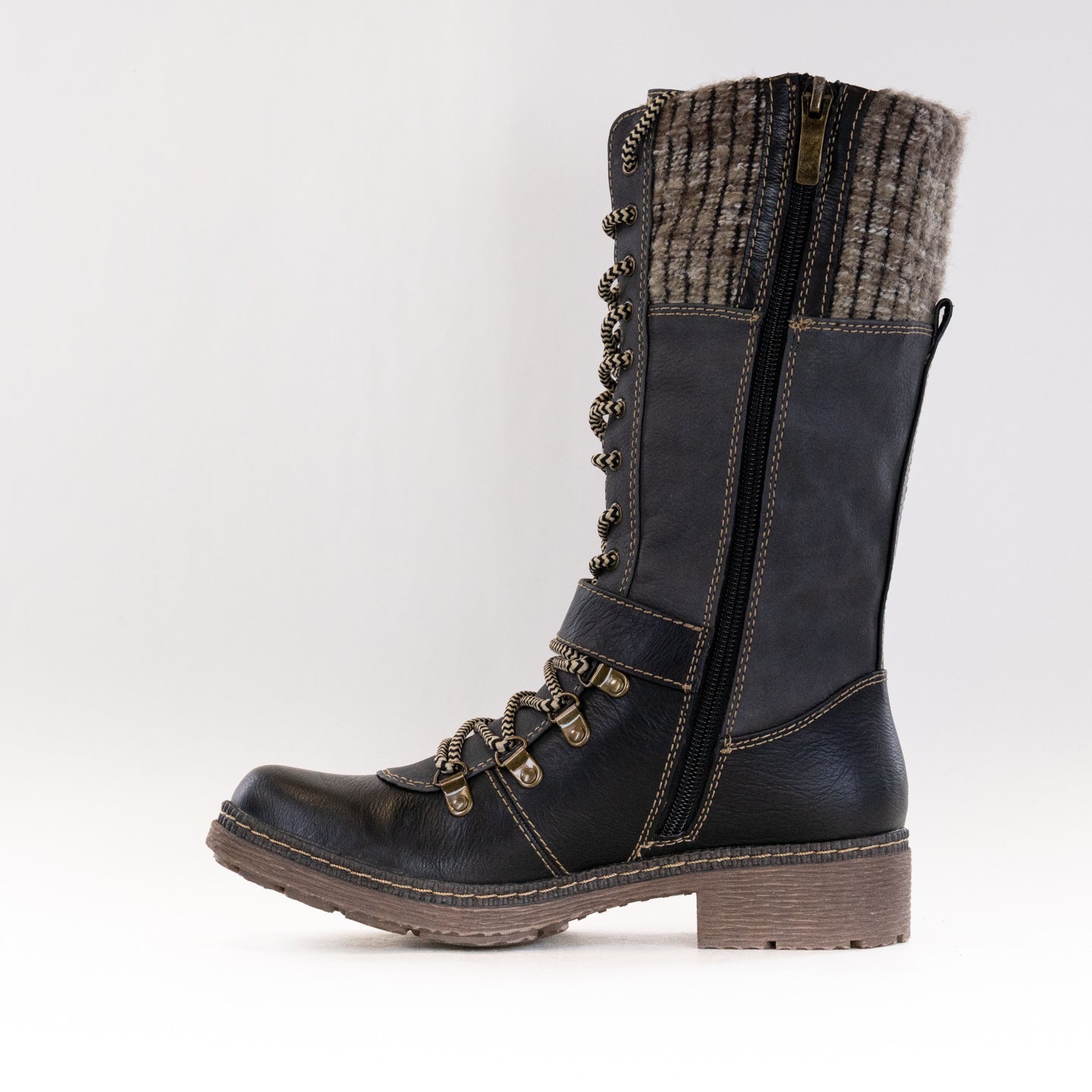 Women's Spring Step Ababi Black Water-Resistant Hiking Boots