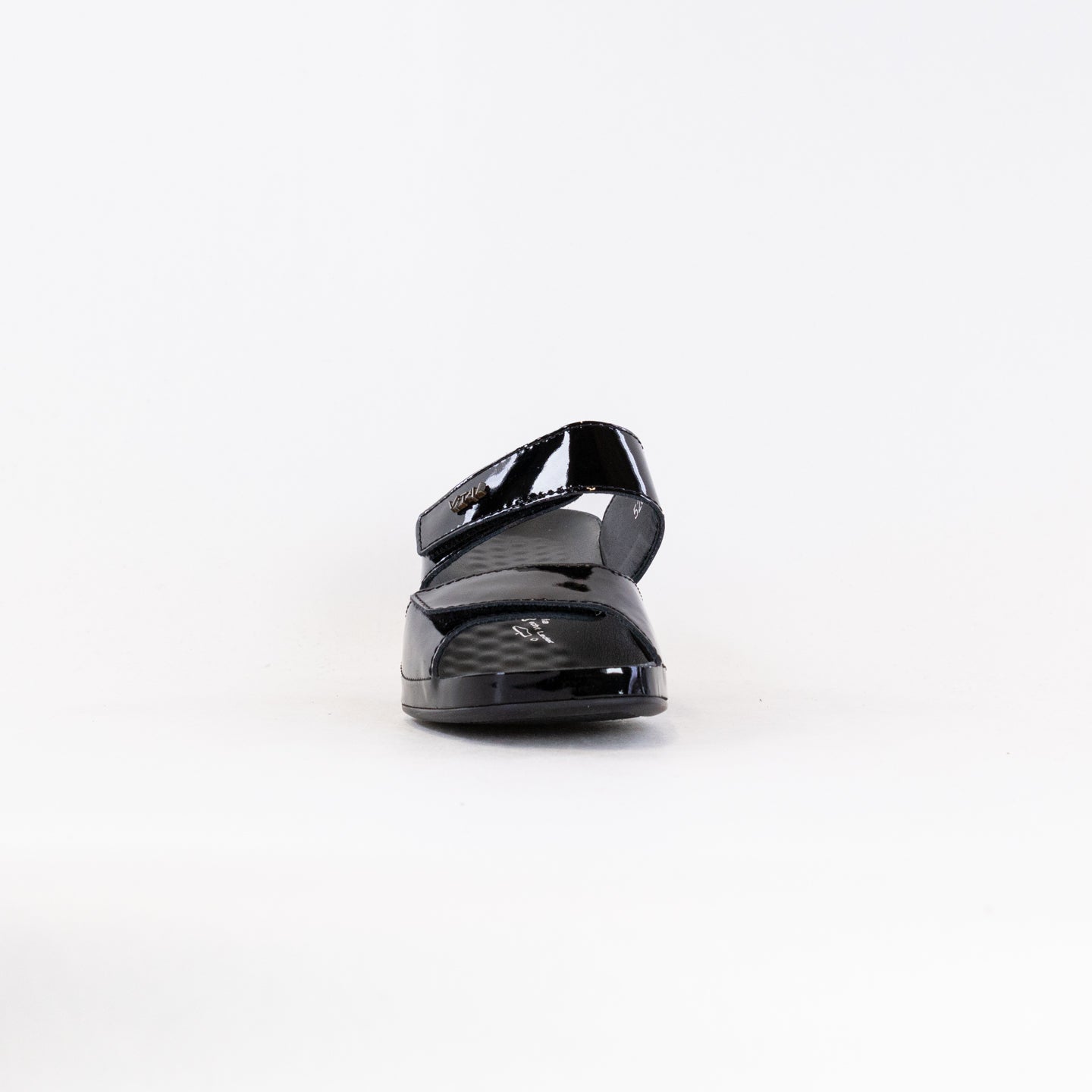 Vital Joy Women's Mule Sandals in Elegant Black Patent Finish